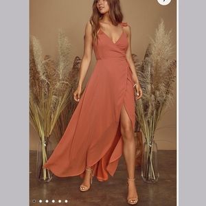 Here's To Us Rose High-Low Wrap Dress